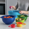 8x Measuring Mixing Bowl Set Cup Sieve Strainer Colander Kitchen Baking Cooking