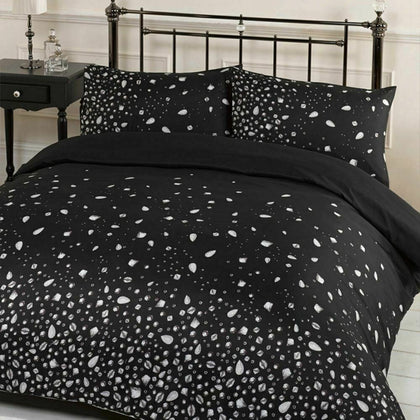 Glitz Black Duvet Cover Bedding Set Single Double King Size Super King Size