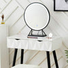 White Dressing Table with LED Mirror Vanity Stool 2 Drawers Storage Makeup Desk
