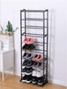 10 Tier Stackable Shoe Rack Storage Rack Black Organiser Shelf Unit Space Saving