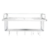 Microwave Oven Rack Holder Stand Organizer Aluminum Wall Storage Shelf Hooks