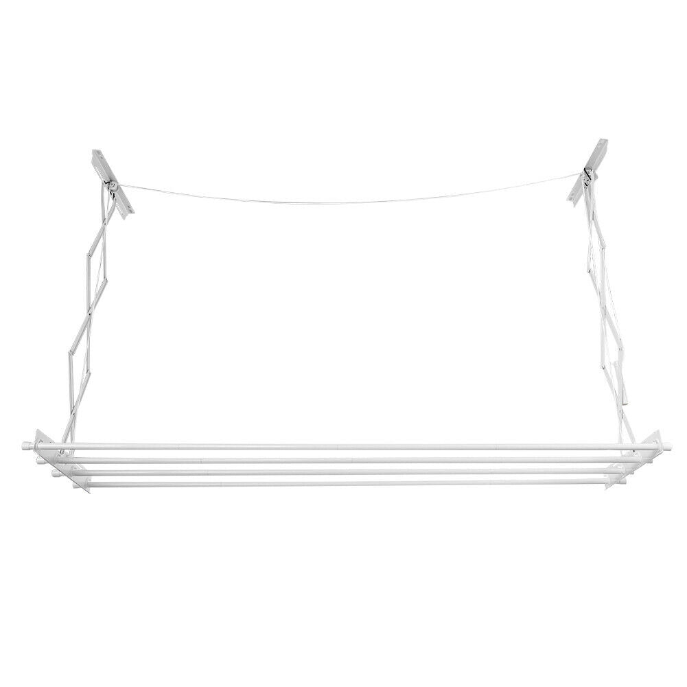 Ceiling Hanging Dryer White Airer Clothes Laundry Drying Space Saver Rack