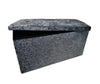 Crush Velvet Double Folding Storage Ottoman Seat Box Large Pouffee Foot Stool