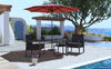 Mondeer 2.7M/3M Garden Parasol Umbrella Round Sun Shade Crank Tilt Red/Beige