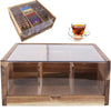 Luxury Wooden Tea Chest 6x Compartment Display Caddy Cereal Dispense Storage Box
