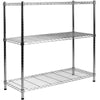 3 TIER METAL STORAGE RACK/SHELVING BOOK SHELF KITCHEN/OFFICE DISPLAY UNIT 90CM