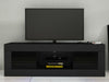 Modern Black TV Unit Cabinet Stand Sideboard High Gloss Doors RGB LED Lights