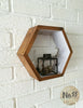 Handmade Wooden Hexagon Shelf/ Walnut