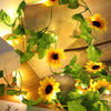 2m 20LED Artificial Sunflower String Light Fairy Lights Home Party Warm Decor