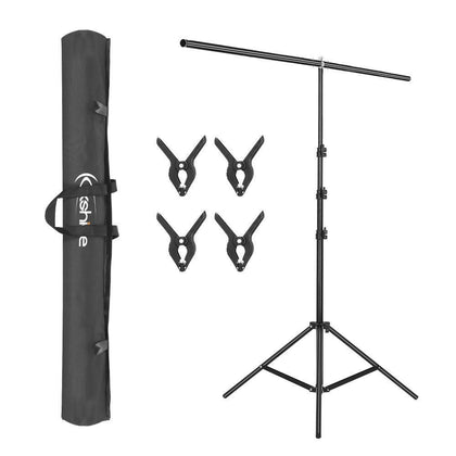 T-Type Adjustable Photography Background Support Stand Kits with 4 Clip