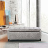 Button Storage Ottoman Crushed Velvet Box Upholstered Footstool Bench Bedroom