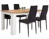 Wood Dining Table and Chairs 4 / 6 Set Pu Leather Seat Kitchen Room Furniture