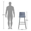2x Breakfast Bar Stool Grey Home Kitchen Pub Bar Stools With Footrest High Chair