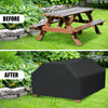 210D 8 Seater Black Picnic Patio Table Heavy Duty Polyester Cover Waterproof .、
