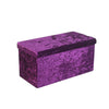 New Quilted Top Folding Storage Ottoman Seat Toy Storage Box Crushed Velvet