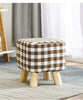 Luxury Padded Wooden Footstool Square Stool Wooden 4 Legs Living Room Bedroom UK
