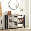Industrial Storage Sideboard Rustic Grey Cabinet Vintage Hallway Console Table