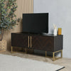 TV Unit Cabinet Stand Dark Wood | 2 Door w/ Storage & Shelves | Spinniningfield