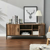 Industrial TV Cabinet Wooden Media Entertainment Stand Storage 2-Door Cupboard