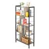 5-Tier Bookshelf Industrial Bookcase Display Metal Frame Storage Ladder Shelf