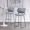 2x Bar Stools Plastic Lightweight Kitchen Pub Low Back Breakfast Bar Chair Home