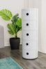WHITE MODERN STORAGE CABINET ROUND KITCHEN BATHROOM HALLWAY CORNER DRAWER UNIT