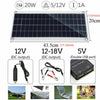 12V 20W Portable Solar Panel Car Van Boat Caravan Camper Trickle Battery Charger