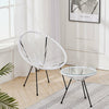 Mesh Rattan Egg Chair & Table Balcony Bistro Set Outdoor Patio Garden Furniture