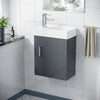 Compact 400mm Basin Vanity Unit Grey Wall Hung Bathroom Sink & Tap Set |Nanuya