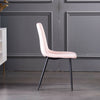 Set of 4 Velvet Chairs Soft Padded Seat Kitchen Chairs with Metal Leg Lounge