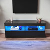 Black 120cm TV Stand Cabinet Unit High Gloss 2 Door Sideboard with LED Lights