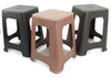 Set Of 2 x Portable Plastic Rattan Stool Stackable Foot Step Indoor Outdoor 45cm