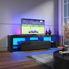 160cm Black TV Entertainment Unit LED Stand With Storage Drawers High Gloss Door