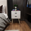 Modern 2 Drawer Bedside Side End Table Nightstand Bedroom Living Room Unit