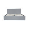 Linen Side Lift Up Storage Bed Frame Ottoman Divan Base free Headboard in Grey