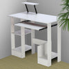 Wooden White Computer Desk Laptop PC Table Shelves Small Corner Workstation