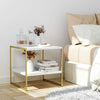 End Table 2 Tiers Side Table Square Nightstand Living Room Table 50x50x50cm