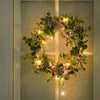 Easter Egg Wreath Artificial Front Door Garland Spring Wreath Decor w/ LED Light
