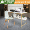 Computer Desk Laptop PC Study Table Desk with Bookhelf Workstation Marble Effect