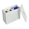 WHITE WOODEN SLIMLINE BATHROOM STORAGE UNIT LAUNDRY TOILET CLEANING TIDY BOX