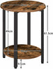 HOOBRO Round Side Table End Table Bedside Table 2-Layer Sofa Table Living Room