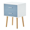 White Bedside Table Side Table 2 Drawers Cabinet Wooden Nightstand Storage Chest