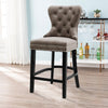 Velvet Breakfast Bar Stools Button Back High Counter Chairs Kitchen Padded Seat