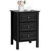 White/Black Bedside Table Wooden Nightstand Lamp Table with 3 Drawers