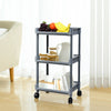 3 Tiers grey Plastic KitchenTrolley Carts With Wheels Bathroom Storage Rack