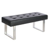 Faux Leather Long Window Seat Dining Bench Footstool Button Pouffe Hallway Stool