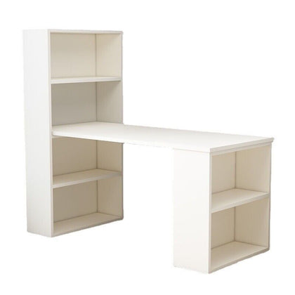 Computer Desk Home Office Wooden Working Desk Study Table with Bookshelf