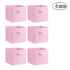 6Pcs Foldable Storage Collapsible Box Home Clothes Organizer Fabric Cube Pink