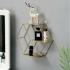 Home Office Wall Shelf Decor Storage Hexagon Metal Wire Modern ACB#