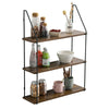 3 Tier Shelf Wall Hanging Shelves Metal Frame Wooden Shelf Storage Display Rack